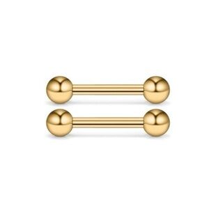 Stainless Steel Yellow Gold Straight Barbell Jewelry with Balls